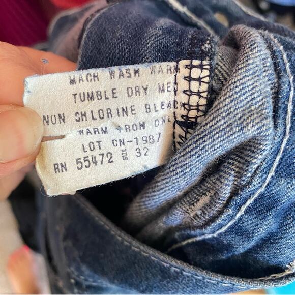 Vintage Rainbow Pocket High Rise Straight Leg Jeans Size 32 - Picture 5 of 5